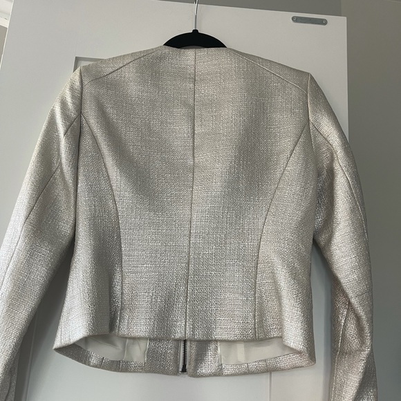 Black White Market Metallic silver Zippered Jacket - Picture 3 of 4